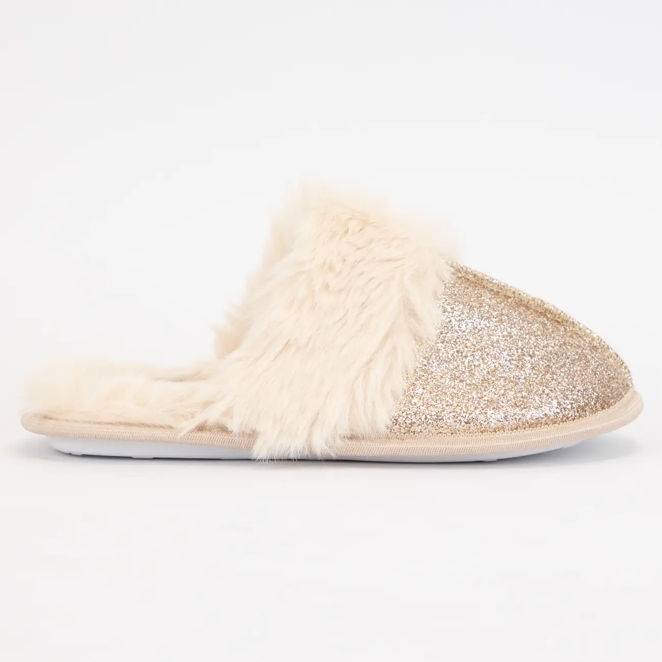 Mimi Fur Lined Glitter Cozy Slide Slipper