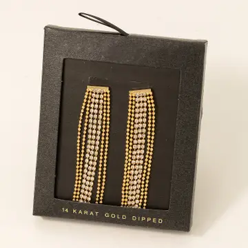 Beads & Rhinestone Fringe Earrings