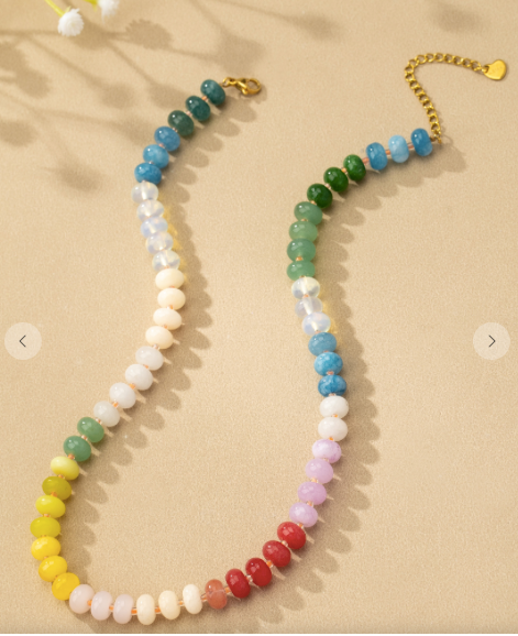 Natural Beaded Agate Necklace