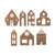 Painted Recycled Cardboard Gingerbread House Village Set/7