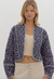 Holland Ditsy Print Quilted Open Front Jacket