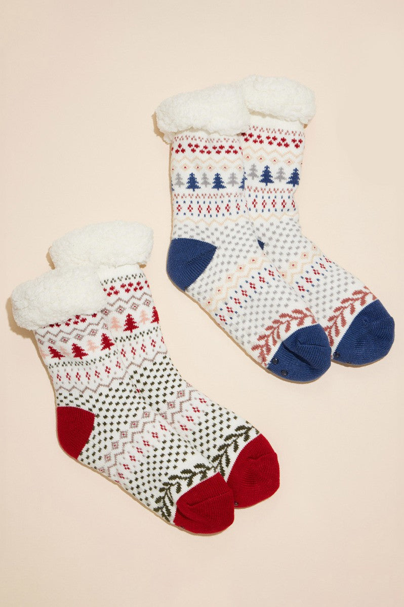 Christmas Fuzzy Sherpa Cuff Pattern Socks