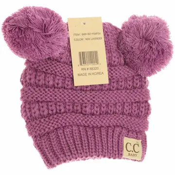 Copy of Baby Solid Double Pom C.C. Beanie