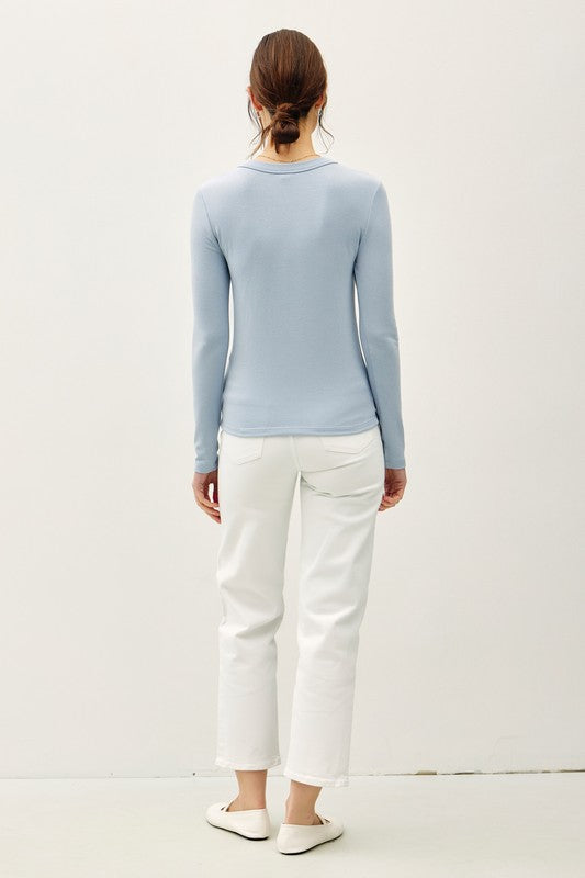 Callista Long Sleeve Top Sky
