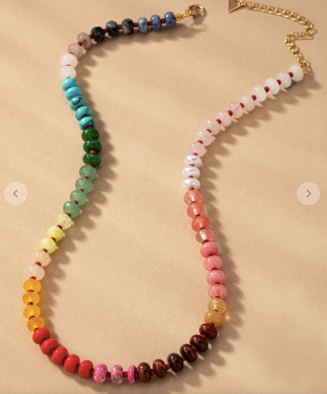 Natural Beaded Agate Necklace