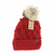 Bobble Knit Fur Pom C.C. Beanie Fire Red