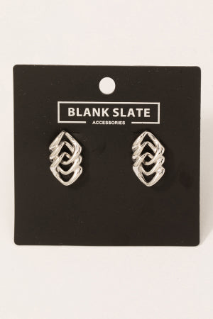 Gold Dipped Intertwined Earrings, Silver