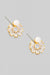 Gold Plated Cubic Zirconia Flower Earrings