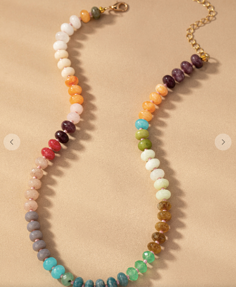 Natural Beaded Agate Necklace