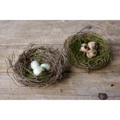 Moss Nest W/Faux Eggs