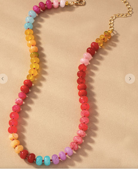 Natural Beaded Agate Necklace