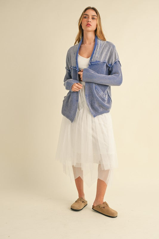 Hartley Cardigan, Washed Blue