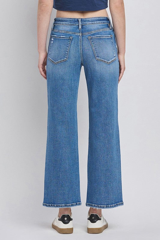 Carly High Rise Ankle Wide Jeans