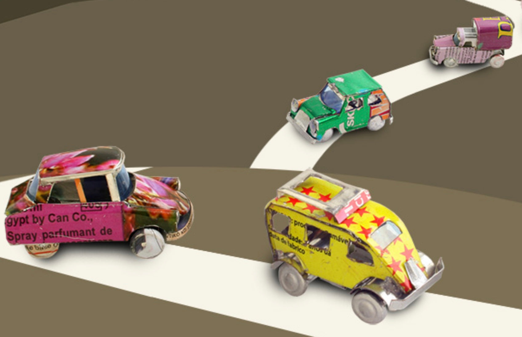 Recycled Tin Mini Vehicles
