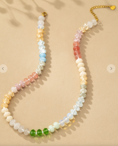 Natural Beaded Agate Necklace