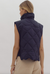 Millie Quilted Snap Up Vest, Dk. Navy