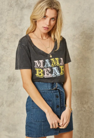 Mama Bear Washed Vintage Graphic Tee