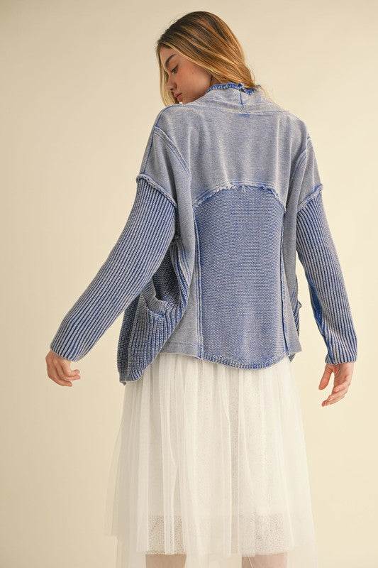 Hartley Cardigan, Washed Blue