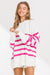 Brenna Stripe Sweater, Ivory/Hot Pink