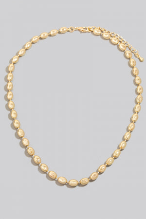 Metallic Round Oval Beaded Necklace