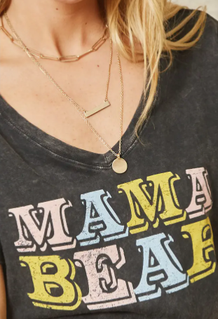 Mama Bear Washed Vintage Graphic Tee