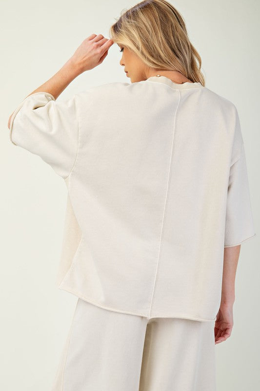 Kit Mineral Washed Terry Knit Top