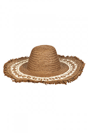 Two Tone Straw Braided Sun Hat  MMT8264-BR