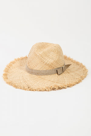 Raffia Braided Flat Brim Straw Hat