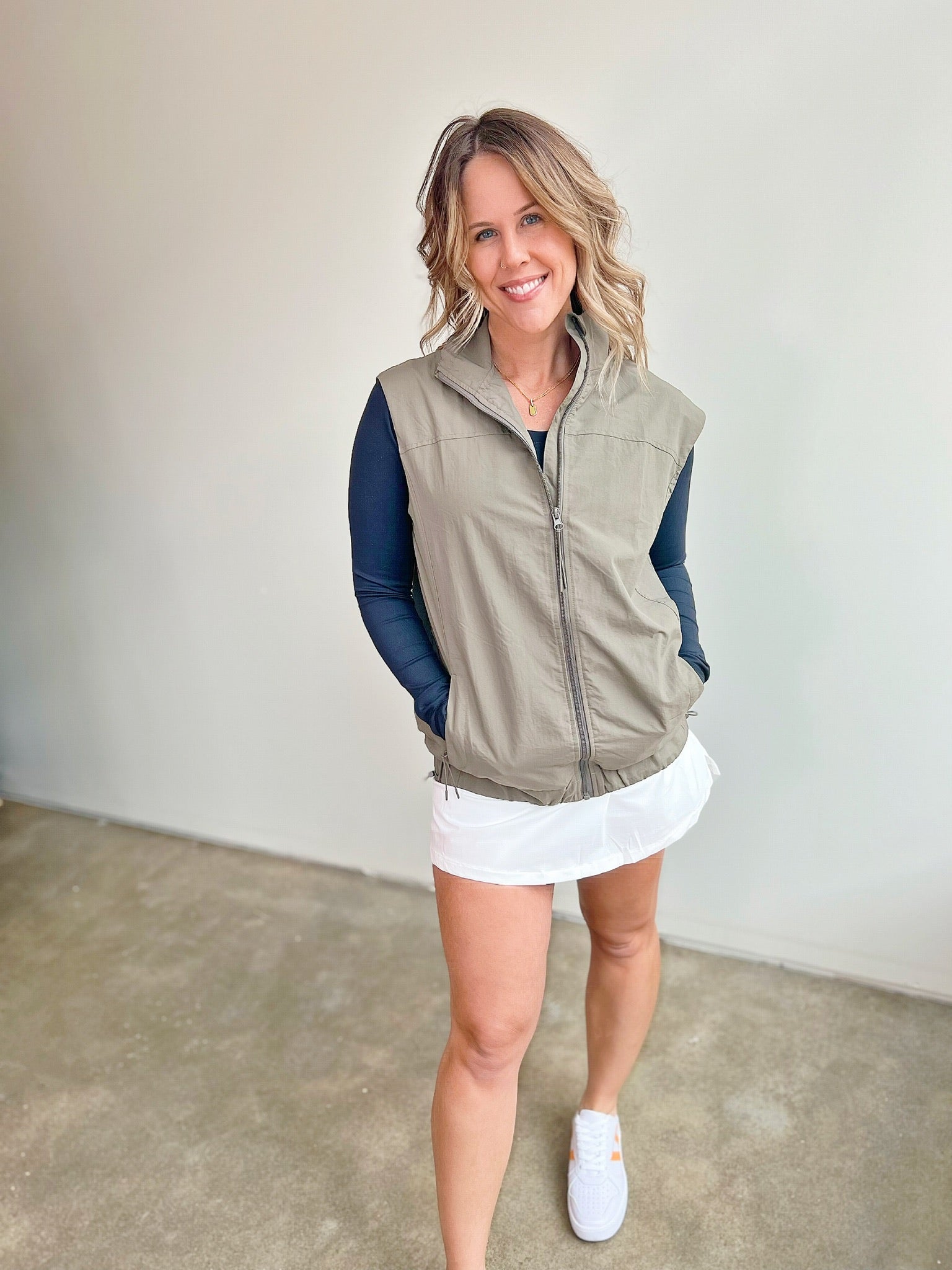Laura Oversized Active Vest, Olive