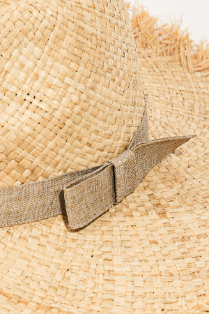 Raffia Braided Flat Brim Straw Hat