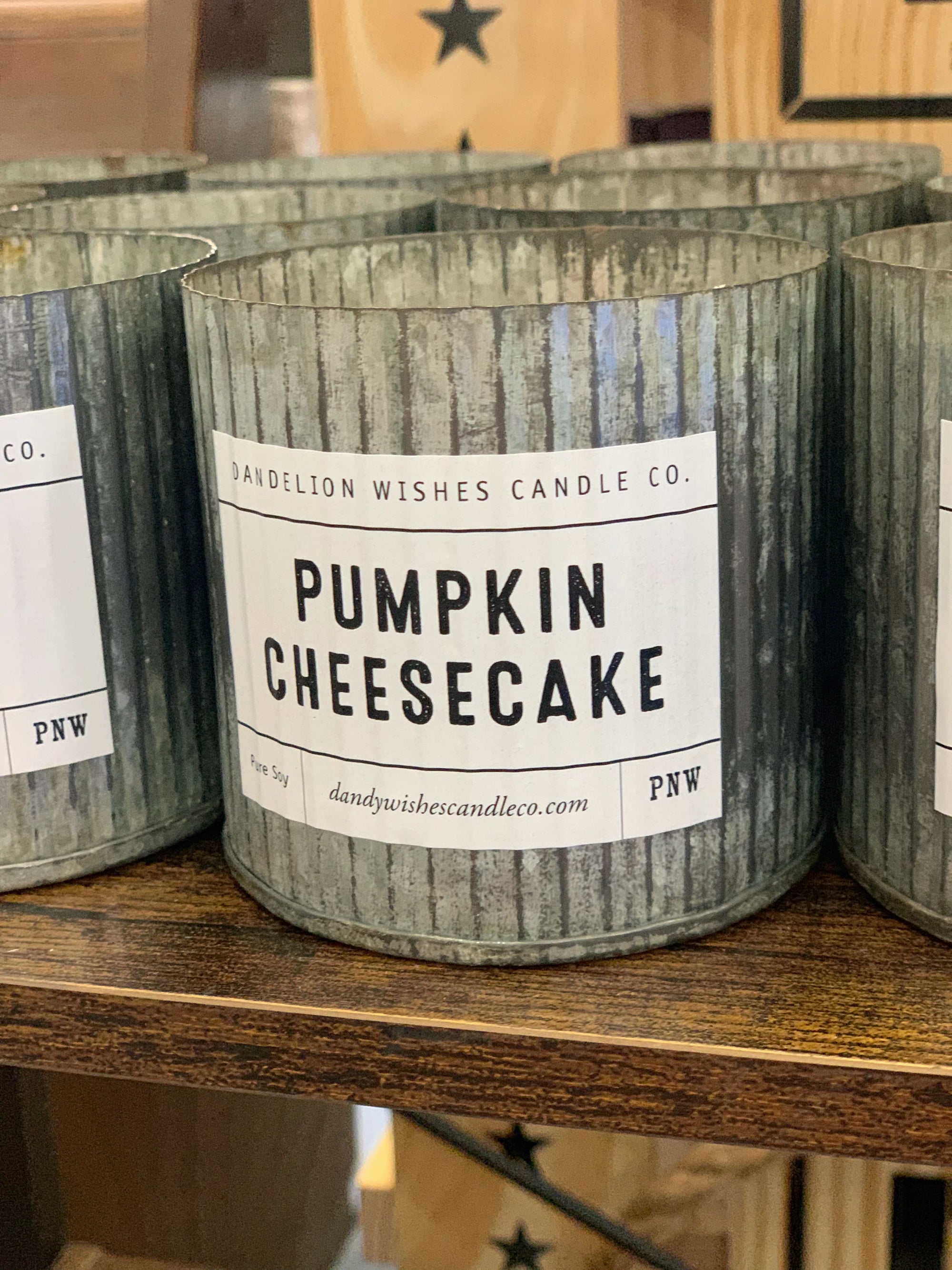 Galvanized Tin Soy Candle - Pumpkin Cheesecake