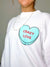 Candy Heart Oversized Sweatshirt, Ivory/Mint