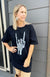 Skeleton Rock N Roll Oversized Tee