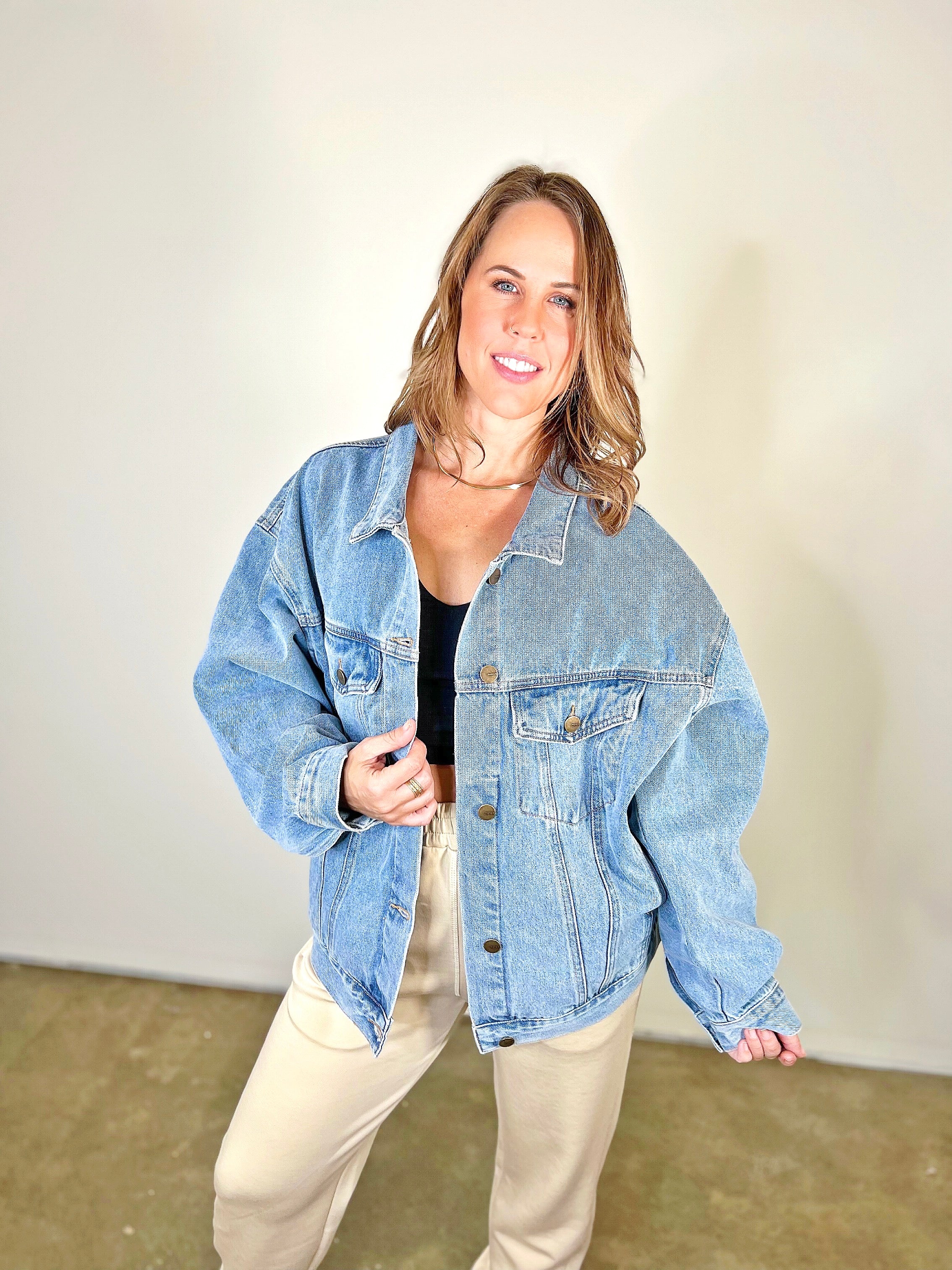 Ally Hooded Padded Denim Jacket - Shanty Boutique